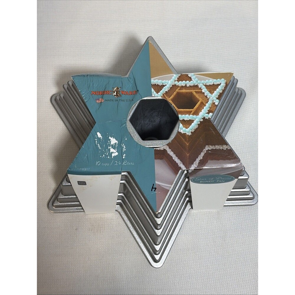 NIP Nordic Ware Star of David Hanukkah Bundt Cake Pan Mold Cast Aluminum